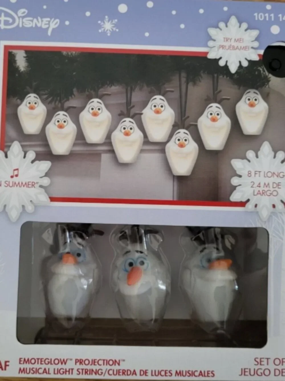 Gemmy Disney Frozen OLAF Singing Illuminated 8 Ct Musical 8' String Light Set